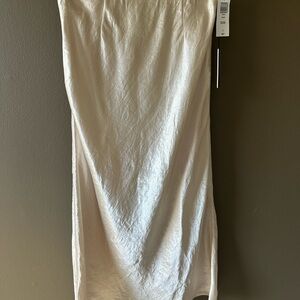 Elegant Cream Women's Satin Bias Cut Skirt